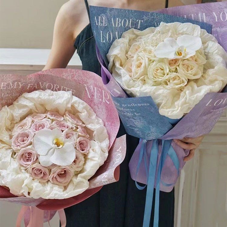 油画系列艺术范鲜花包装纸花束防水包花纸diy花艺礼物包装材料纸