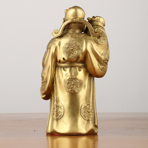 Wholesale station Yuanbao God of Wealth ornaments Buddha statues worship home shop brass opening God of Wealth brass