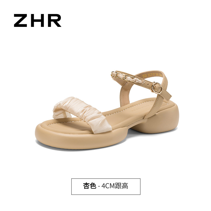 Sandal nữ quai chữ V đế dày mềm mại, chống mài mòn, đi biển thoải mái — BL717 Hạnh