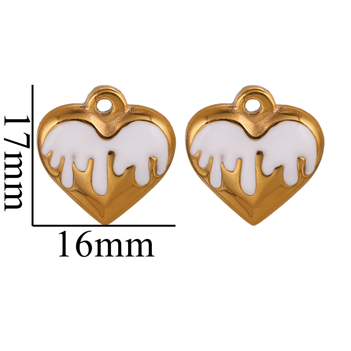 Simple Style Style 5 PCS/Package Stainless Steel PVD Coated Real Gold Plated Heart Shape Pendant DIY Jewelry Accessories