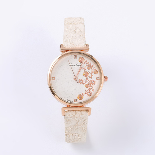 Korean fashion trend ladies pattern belt quartz watch ins style niche student watch watch manufacturer wholesale