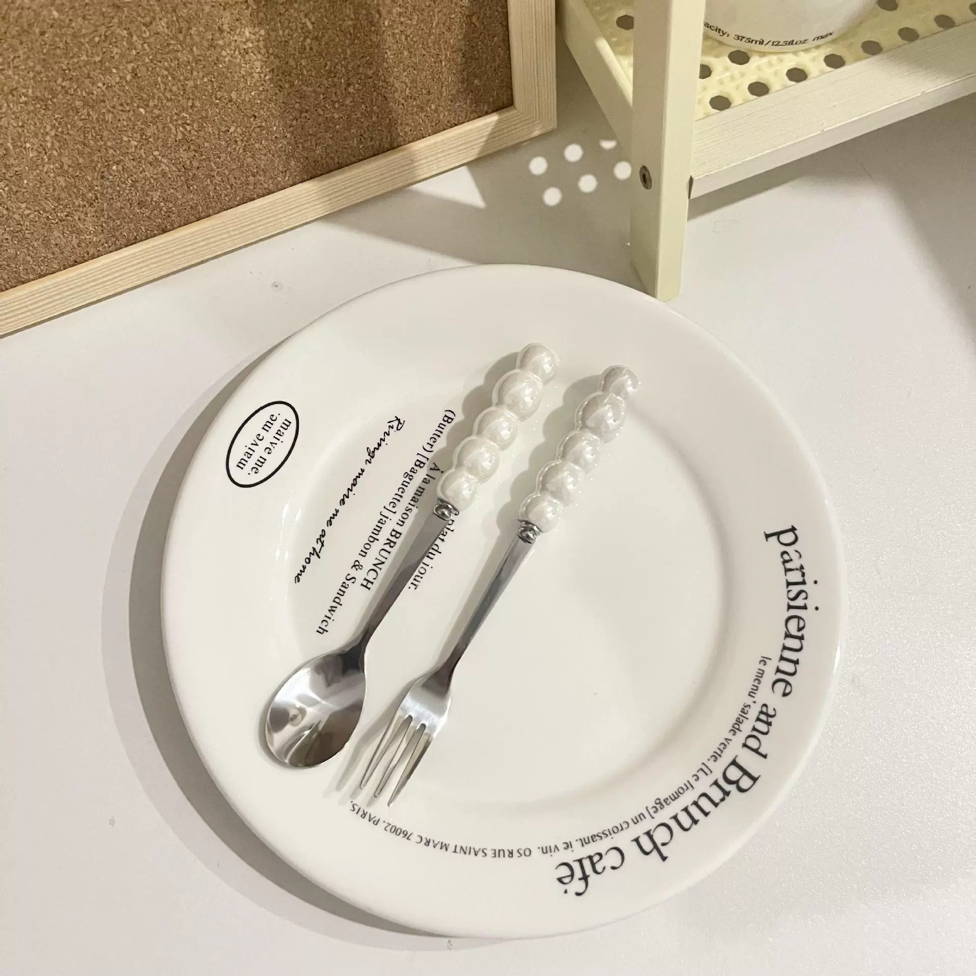 Керамическая ручка из нержавеющей стали от Pearl, столовые приборы, десертная вилка для фруктов