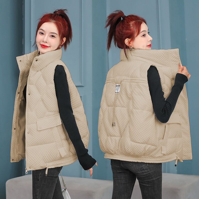 Vêtements d'hiver pour femmes, nouvelle veste polyvalente à capuche, épaisse et ample, couvrant la chair, mi-longue, en coton_voghion.com