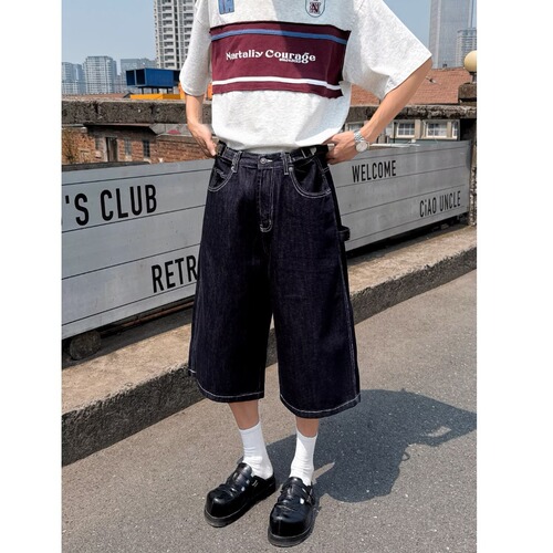 Black Retro Straight Leg Jeans for Spring and Autumn, New Men's Fat Large Korean Version Casual Loose Wide Leg Pants