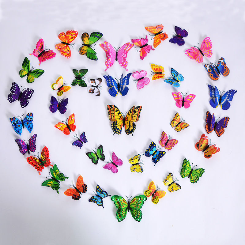 3D立體蝴蝶磁鐵冰箱貼客廳臥室婚慶貼飾裝飾蝴蝶牆貼自粘