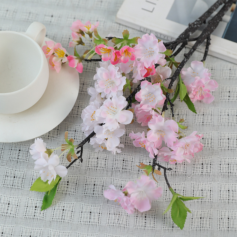 New simulated cherry blossom branch home decoration fake flower wedding arrangement arch mall decoration cherry blossom branch accessories 4