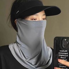 夏の氷糸日焼け止めマスク男女日よけ全顔紫外線防止ロングタイプの首カバーと首カバーの自転車ベール
