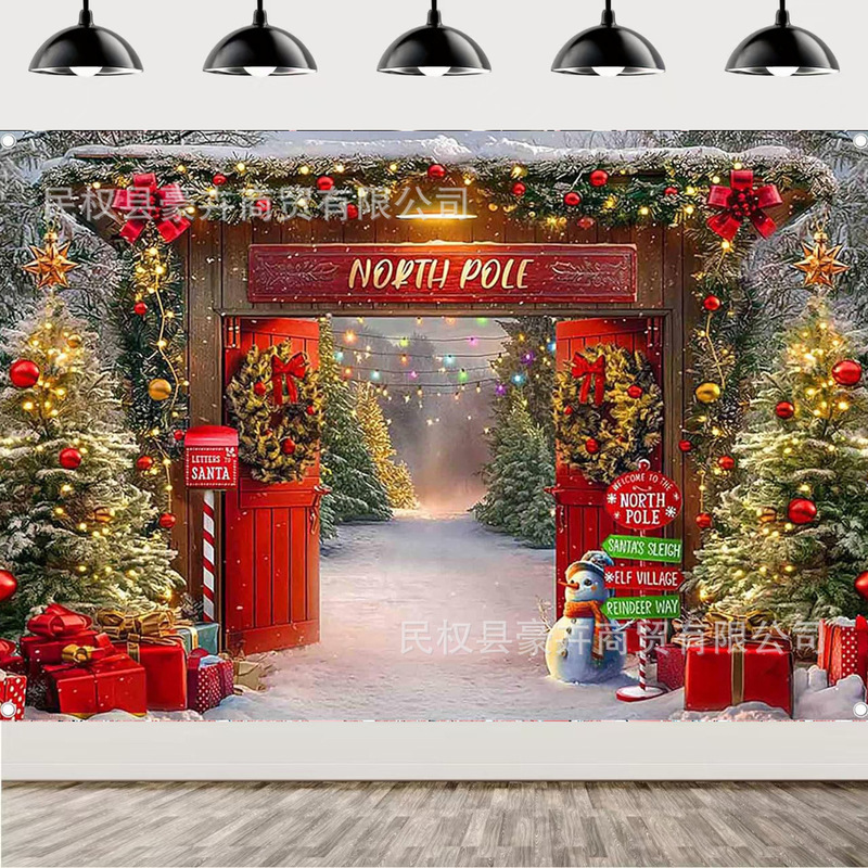 Hot Sale Christmas Winter Forest Wooden Barn Door Photography Background Cloth Christmas Party Decoration Banner Hanging Cloth Hot Sale Christmas Winter Forest Wooden Barn Door Photography Background Cloth Christmas Party Decoration Banner Hanging Cloth