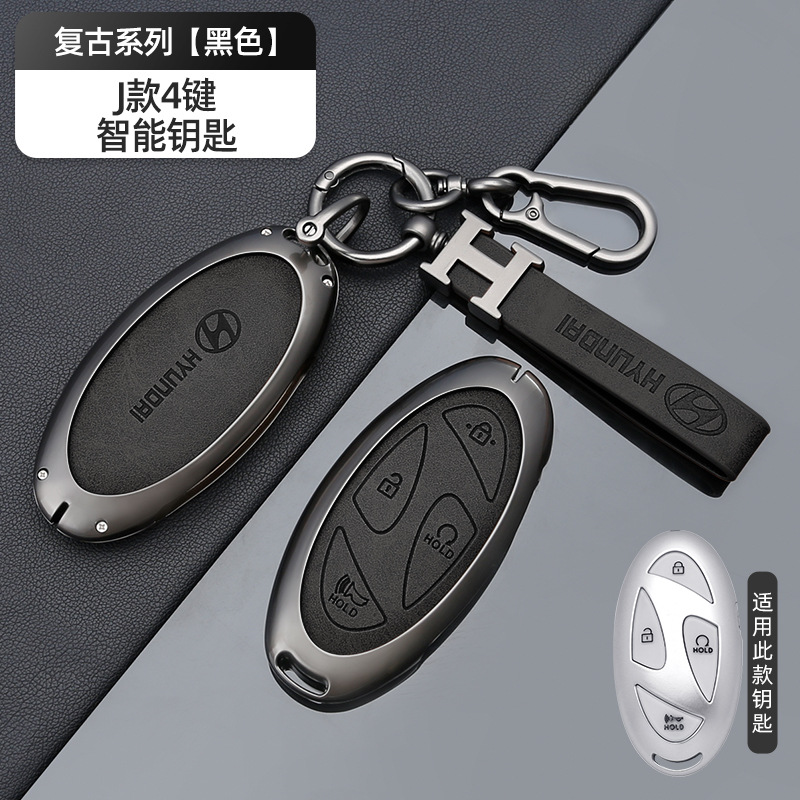 J 3버튼 스마트 레트로 - 블랙 쉘 + H링 가죽 버클 + 말굽 버클