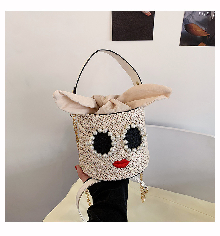 Korean Straw Messenger Portable Bag display picture 10