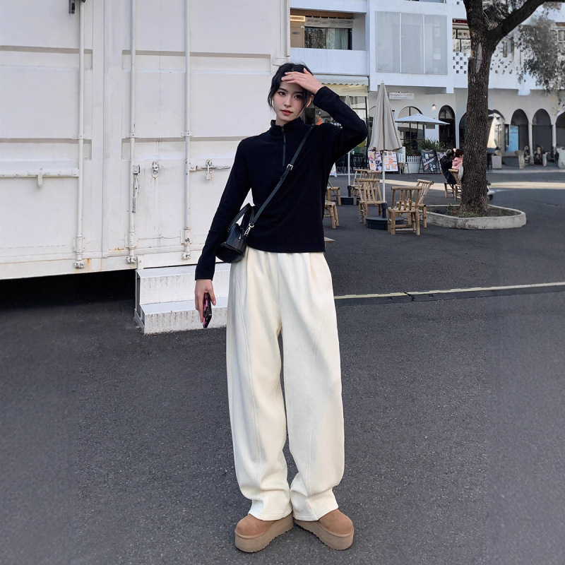 Sixi Spring Pressure-Free Comfortable Patchwork Slimming Women's Loose Casual Jogger Pants with Cuffs Sixi Spring Pressure-Free Comfortable Patchwork Slimming Women's Loose Casual Jogger Pants with Cuffs