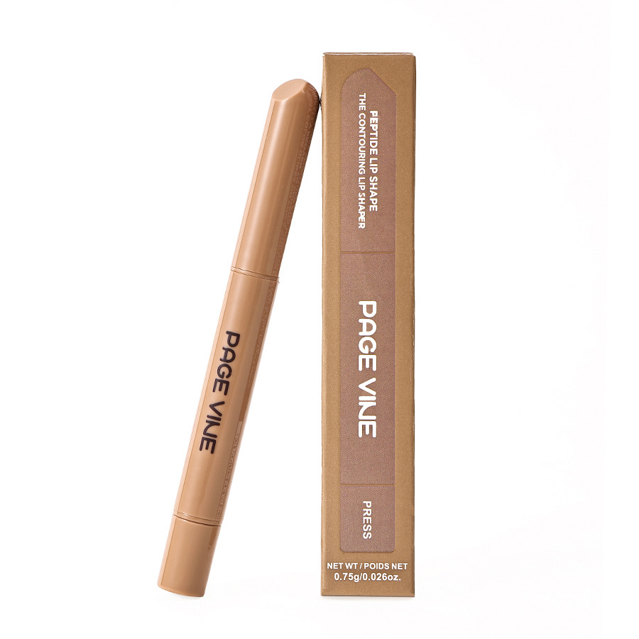 Maquillaje transfronterizo PAGE VINE Amazon Mate de doble cabeza sedoso polipéptido delineador de labios lápiz labial nude comercio exterior