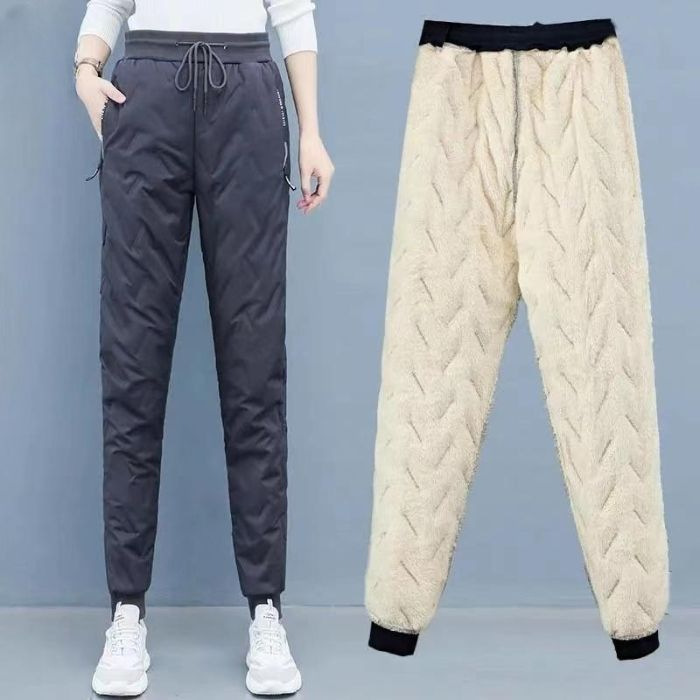 Pantalones de algodón para mujer invierno más pantalones de nieve gruesos de terciopelo pantalones de algodón a prueba de viento y lana de cordero cálida image 8