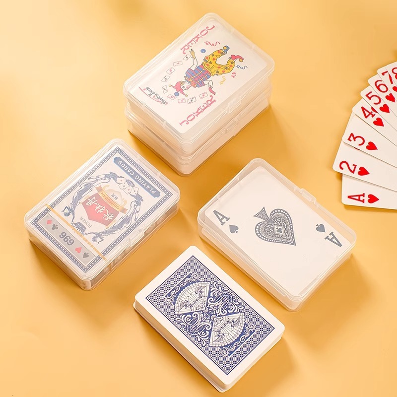 トランプの収納ボックスのトランプの箱のセットのプラスチックのカードの箱の透明な防塵の箱のゲームのカードの証明書のカードは整理します。|undefined