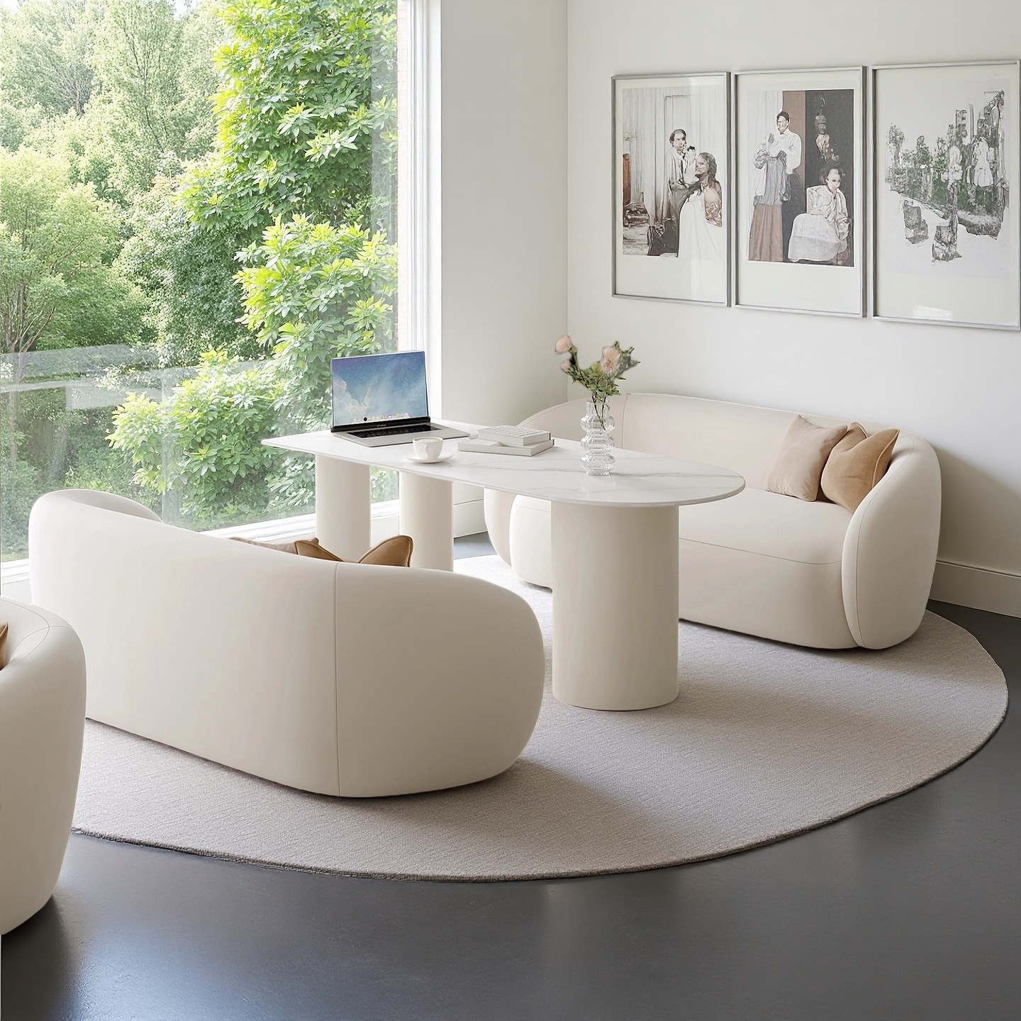 Cross-Border Cream Style Hotel Sofa Coffee Shop Wedding Dress Shop Negotiation Lazy Sofa Nordic Minimalist Light Luxury Sofa Chair