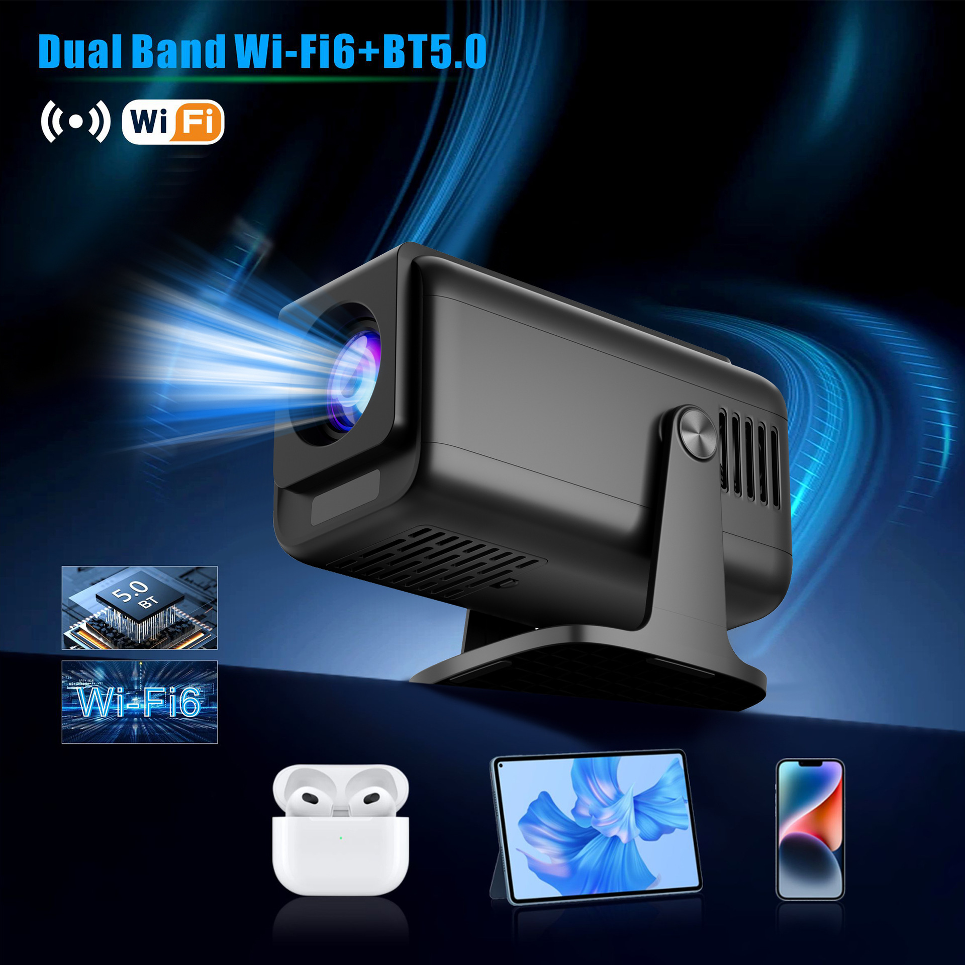 Mini proyector 4K transfronterizo Android 13 HD 1080P cine en casa proyector portátil para teléfono móvil HP320