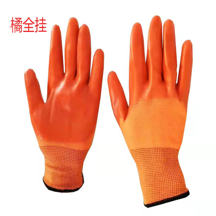 PVC 13-PIN guantes de plástico plana semi-Colgante completo piso colgante fábrica maquinaria especial de fabricación de pegamento amarillo guantes colgantes