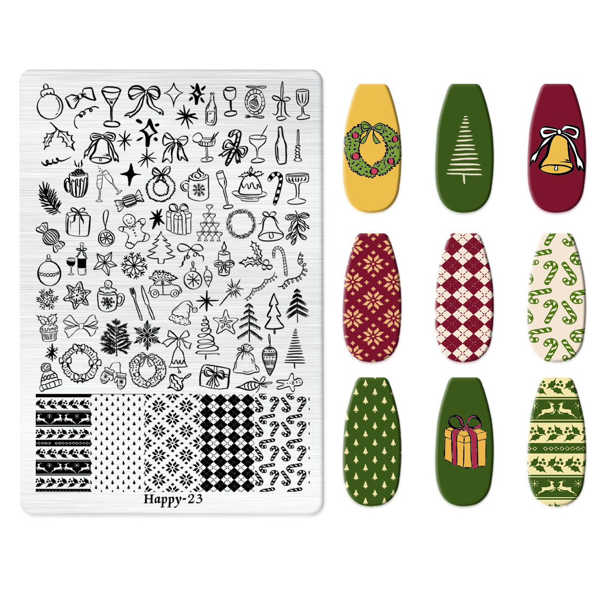 Xiaohongshu's Popular Jingtian Nail Art Stamping Plate Kt Cat Nail Art Bow Cartoon Line Frosted Stamping Plate