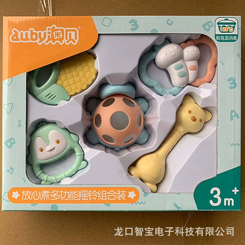 Погремушка-выдерживатель (teether) Ausbell, жевательный боб, детская игрушка