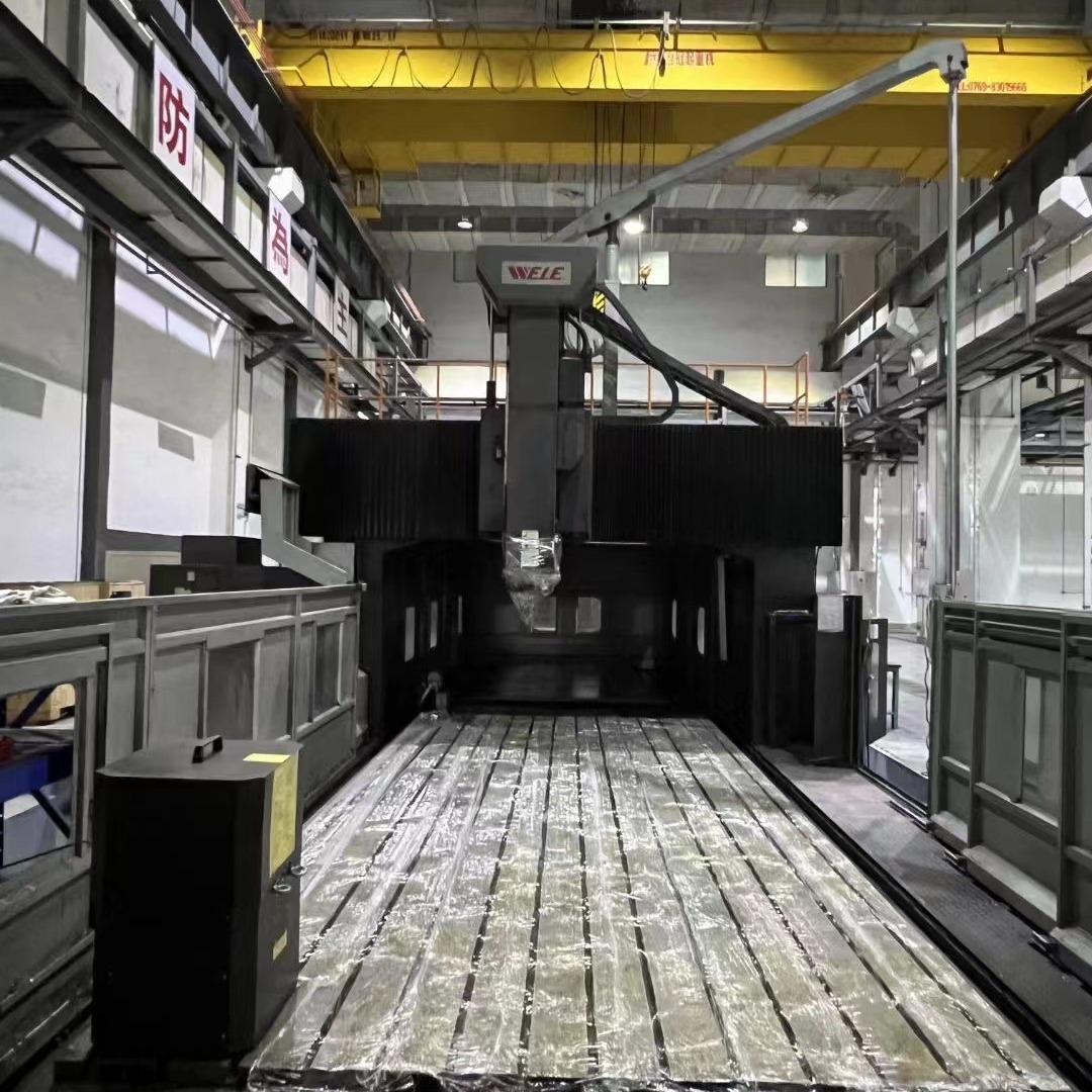 二手3.5x7米五面体龙门加工中心，台湾威立，工作台2.8x7米