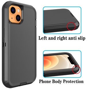 For Apple IPHONE13/PRO/6.1 Three-proof solid color robot mobile phone case back clip sliding protective cover