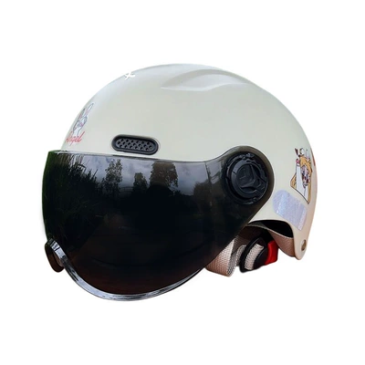New National Standard 3C Certified Kidsren's Helmet 5-15 Years Old Electric Vehicle Boys and Girls Summer Sun Protection Cute Cycling Helmet (Motorcycle Safety Supplies) - 3c-off-white-short-tea-5-15-years-old-feel-free-to-post-one-size-fits-all