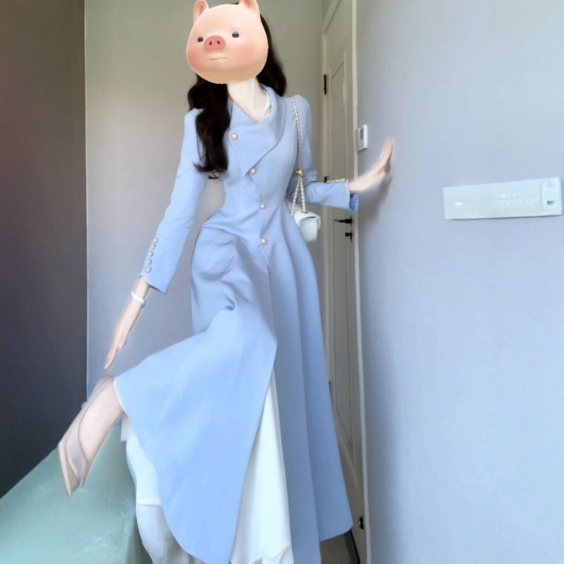 法式温柔风高级感长款收腰修身风衣小众时尚气质感外套女2025秋季|undefined