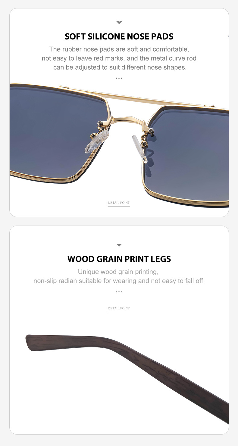 Men's Fashion Solid Color Pc Square Metal Sunglasses display picture 9
