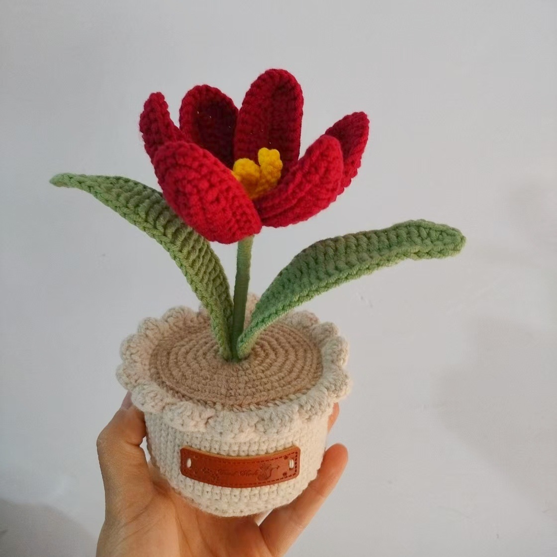 Productos acabados de lana tejida a mano flor de punto de hippopotamus imitación flor inmortal flor creativa ganchillo decoración ornamentos florales