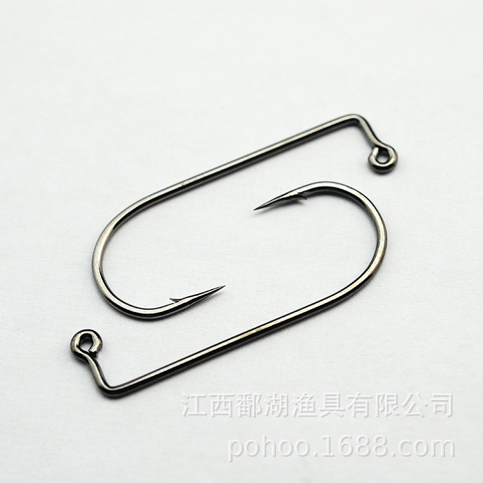 Qihu boutique de acero de alto carbono 9050 gancho de plomo de ángulo recto luya fábrica a granel al por mayor gancho de pesca tubo miniatura