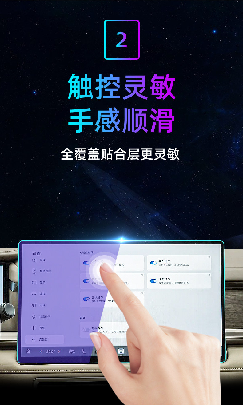Suitable for GAC's 26 models of Hyper S600, central control tempered film, car navigation screen protector, display screen protective film