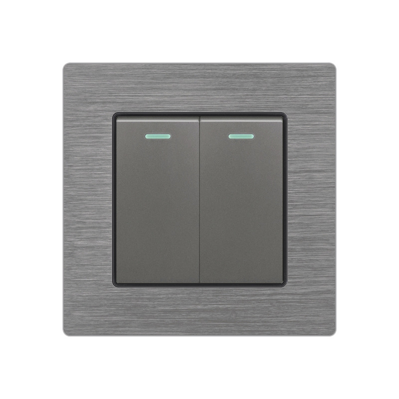 86型外贸家用墙壁暗装二位2开单控单联开关家用灯具开关控制面板