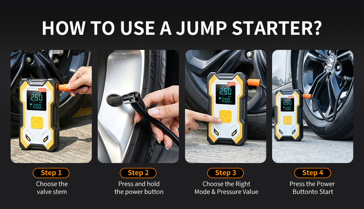 [NC1] Cross-border car emergency starting power supply and air pump integrated power bank, multifunctional portable battery booster