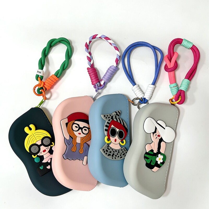 Cross-Border Silicone Cute Glasses Bag, Anti-Fall Travel Portable Sunglasses Storage Bag, Can Be Hung to Prevent Loss, Cartoon Sunglasses Case Cross-Border Silicone Cute Glasses Bag, Anti-Fall Travel Portable Sunglasses Storage Bag, Can Be Hung to Prevent Loss, Cartoon Sunglasses Case