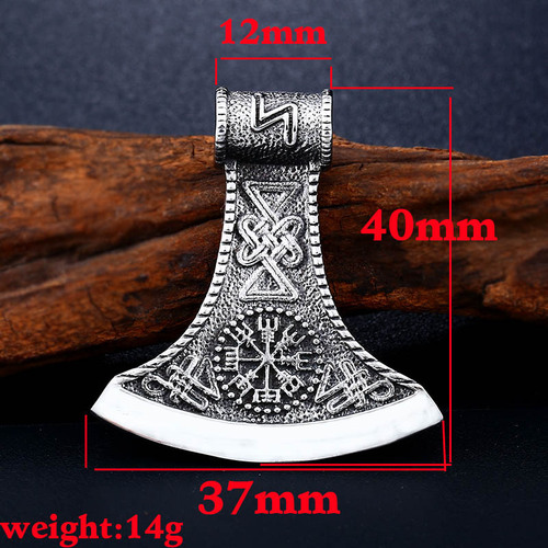 Beier Nordic Sweden Norway Viking Celtic Knot Stainless Steel Pendant Retro Men's Titanium Steel Axe Necklace
