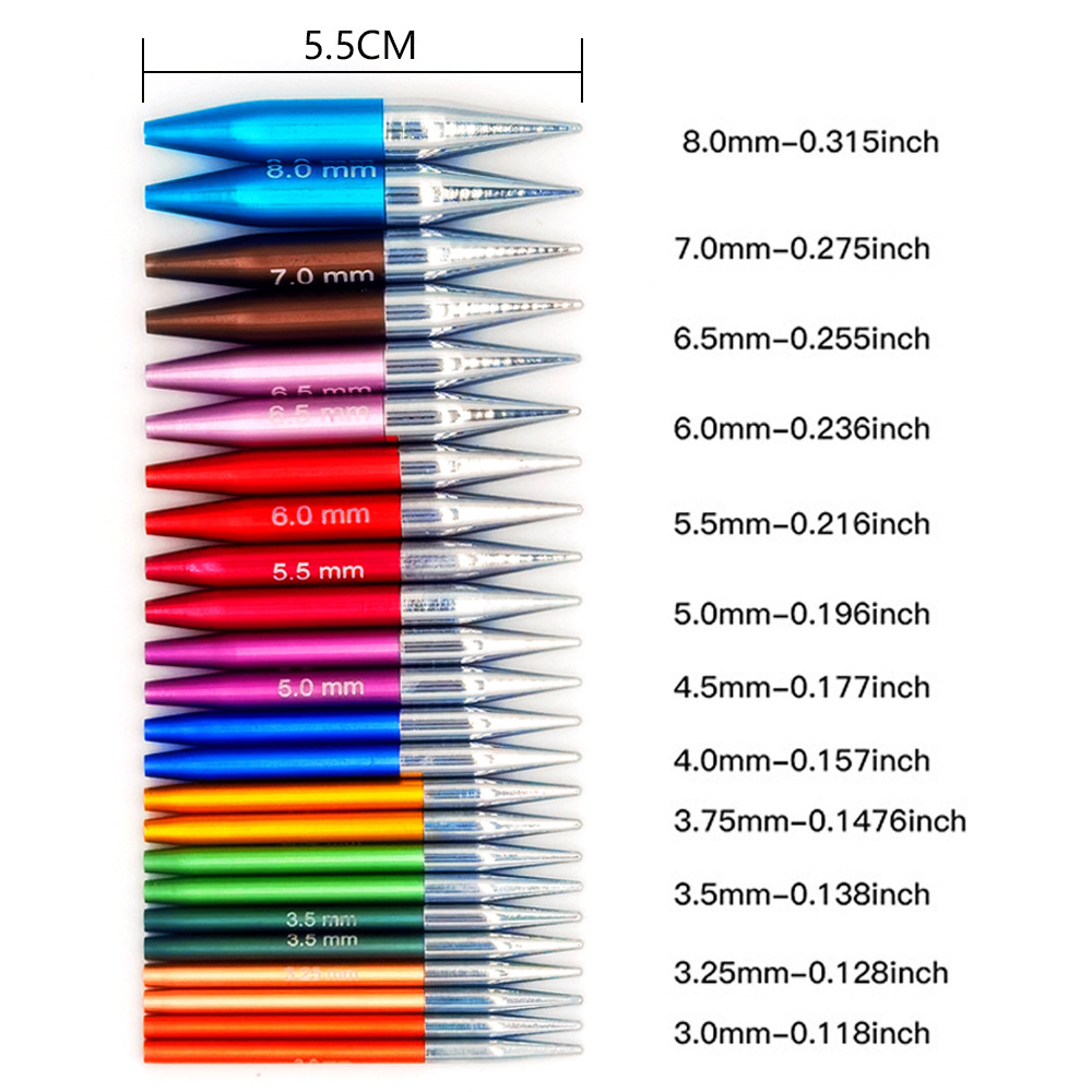 Agujas de suéter transfronterizas de óxido de aluminio bicolor desmontables 5.5 mini aguja de anillo ultra corta un conjunto de 12 juegos