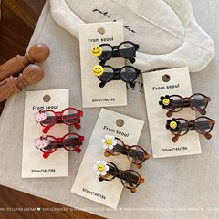 韩国新款夏日花朵笑脸眼镜鸭嘴夹发夹女生小众设计时尚刘海夹发饰