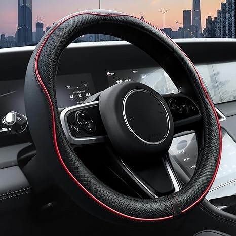 Car Steering Wheel Cover Microfiber Leather Trim Anti-Slip Universal Handle Cover Amazon Cross-Border New Model for Men and Women
