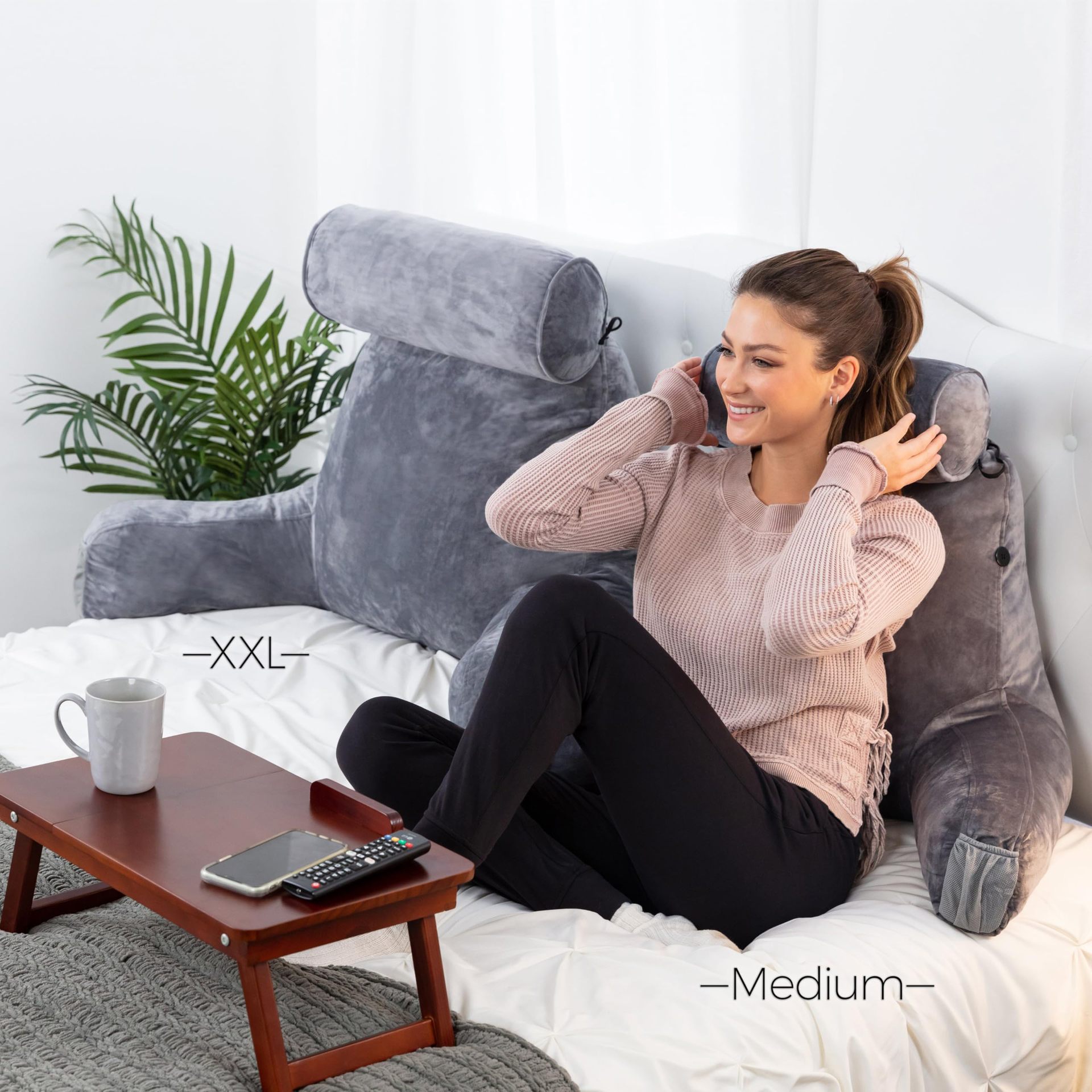 Lectura transfronteriza almohada de cama almohada de cabeza almohada de sofá gran respaldo de cama de arroz almohada de cintura desmontable protector de cintura al por mayor image 3