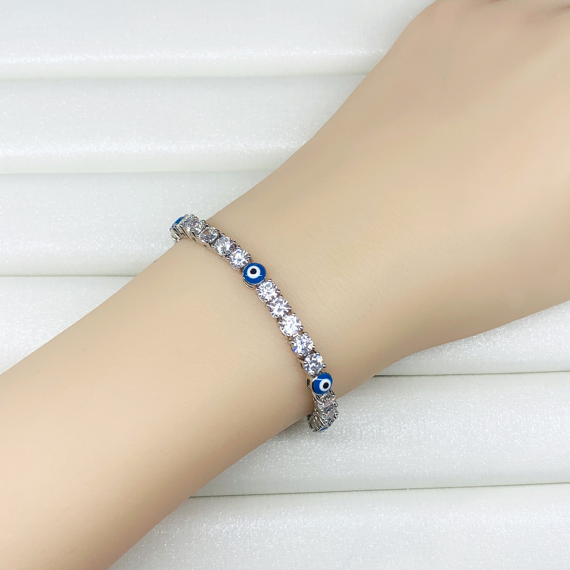 Tennis Bracelet Classification Shiny Devil's Eye Copper Plating Inlay Zircon Tennis Bracelet