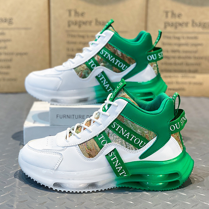 Zapatillas altas para hombre Otoño e Invierno nuevos hombres estudiantes jóvenes deportes correr casual suave altura inferior aumento zapatos de moda