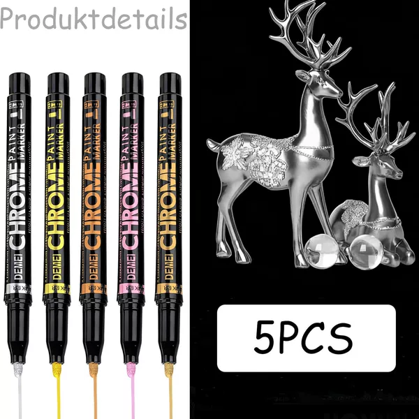 Electroplated Chrome Marker Pen Paint High Glossy Mirror Pen Metal Pen Repair Model Coloring Doodle Pen Custom Factory