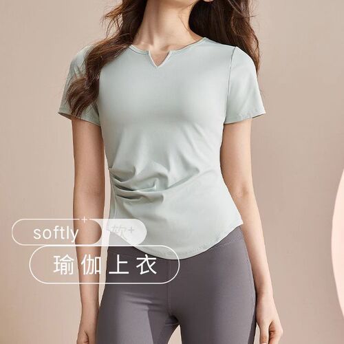 Leica Yoga Wear Women's Summer Pilates Training Fitness Top Daily Casual Short Sleeve High-End Sports Clothing