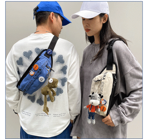 Korean style Japanese shoulder bag men's crossbody bag waist bag women's crossbody bag casual sports large capacity chest bag wholesale