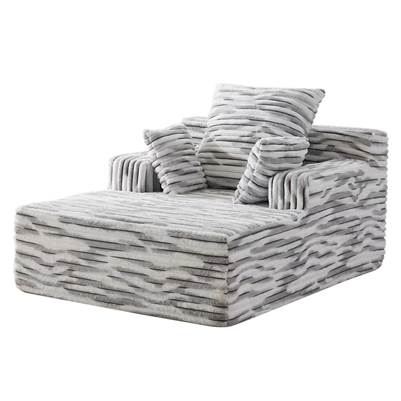 Rollo en caja, compresión al vacío, sofá de cine, tela a rayas grandes, sala de estar, dormitorio de villa, sofá suave, sillón reclinable
