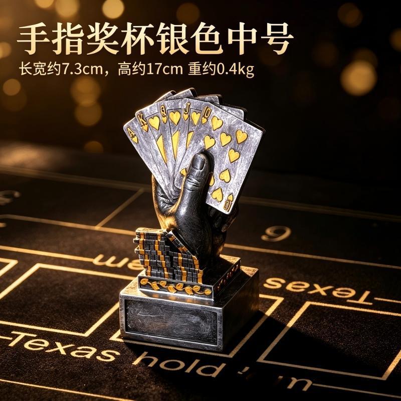 Texas poker medalla en forma de mano titular de la medalla de resina material trofeo regalo