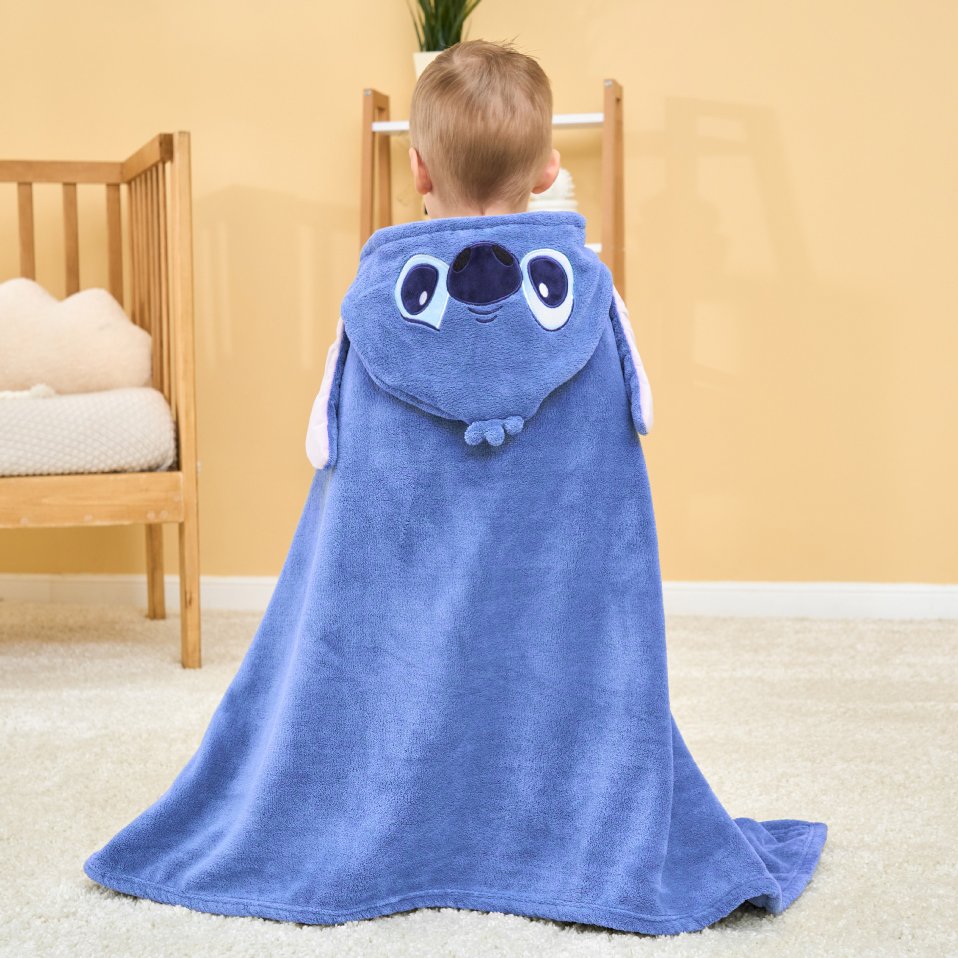 Disney Stitch toallas de baño para niños coral pelusa bebé capuz bata bata de playa toallas de baño con sombrero