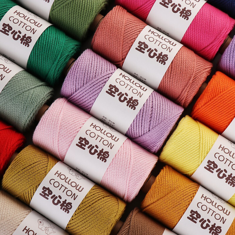 Fugui Elephant Hollow Cotton 2mm Round Strand Yarn Japanese Cotton and Linen Braided Round Rope Crochet Bag Factory Outlet