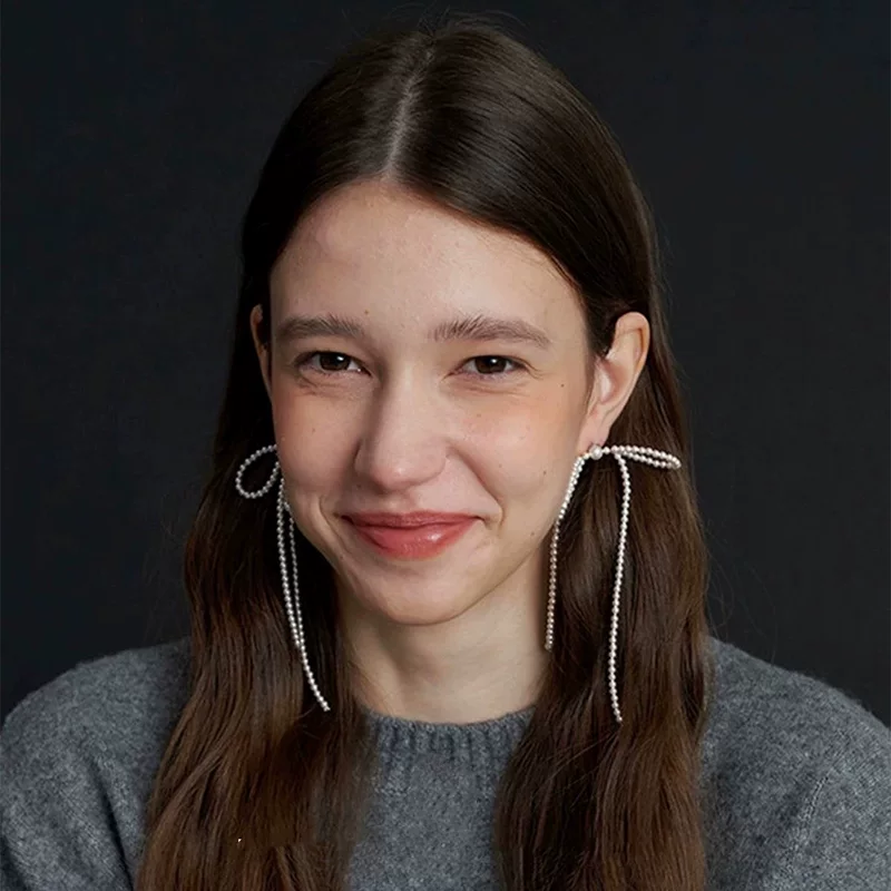 Деми-сезон woven маленькие серьги дизайна handmade с бантом, серебро 925 образец