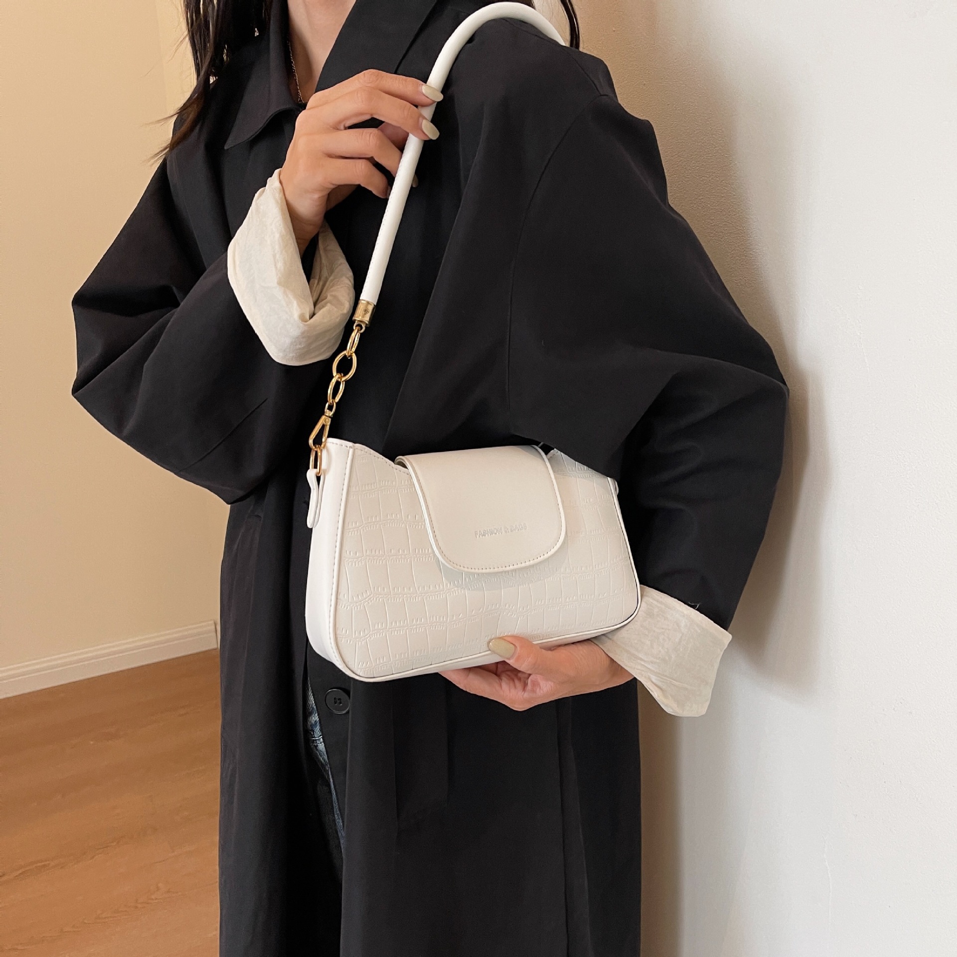 Bolso de hombro para mujer con patrón de piedra de nicho 2023 nuevo bolso de hombro casual de otoño bolso de moda con patrón de piedra